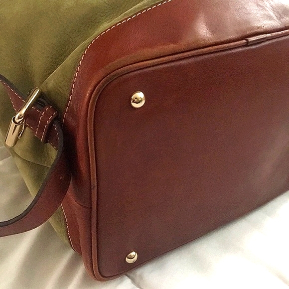 DOONEY & BOURKE Green Nubuck Leather Backpack EUC VINTAGE Y2K AUTHENTIC - Picture 8 of 16